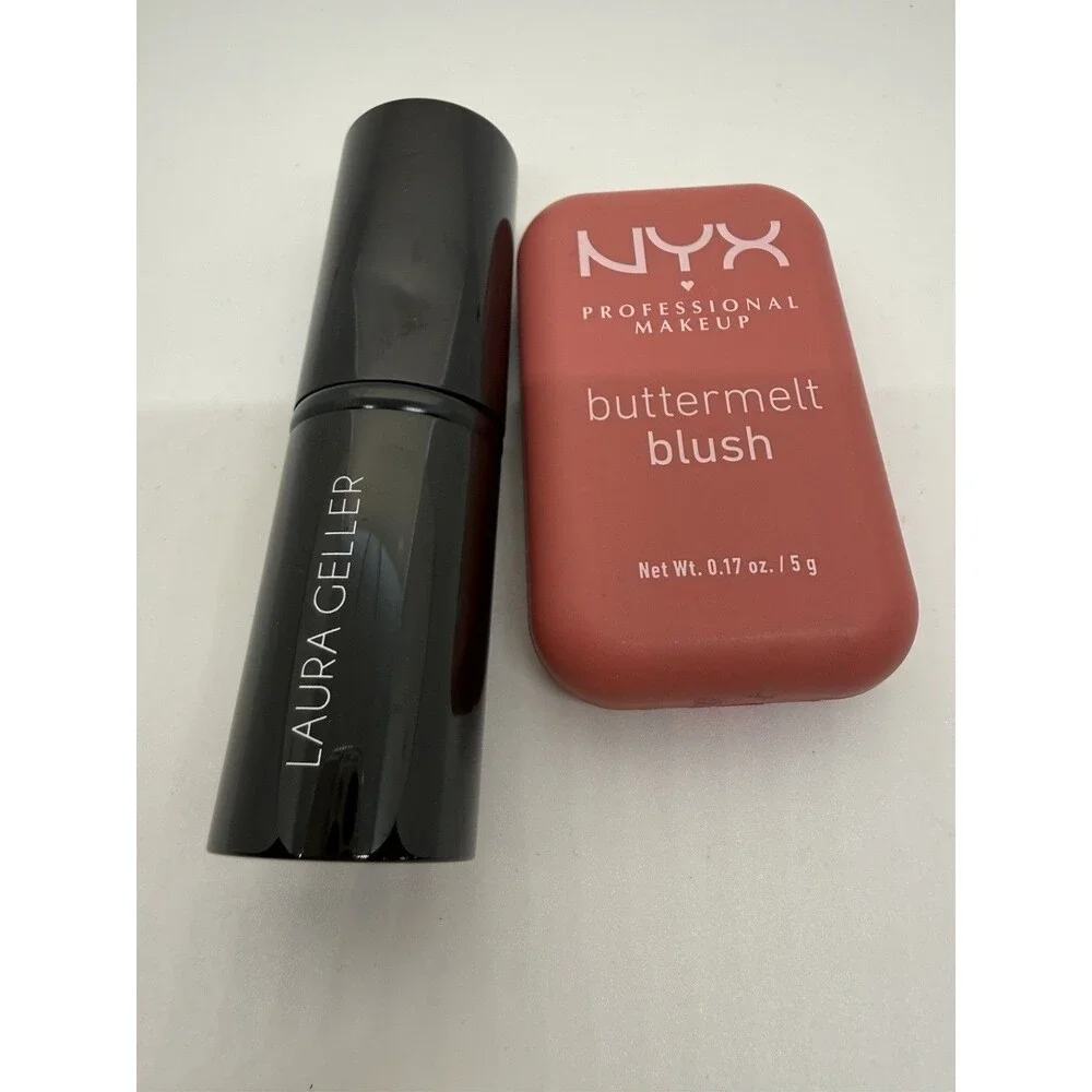 NYX Makeup Buttermelt Blush BMBL08 GETTING BUTTA, Free Laura Geller Kabuki Brush